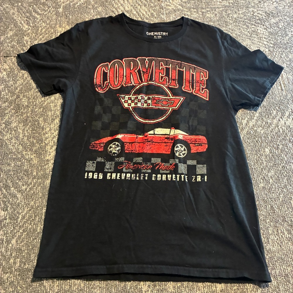 Corvette T-Shirt Men's S Black 1969 Chevrolet ZR-1 Graphic Muscle Car Tee